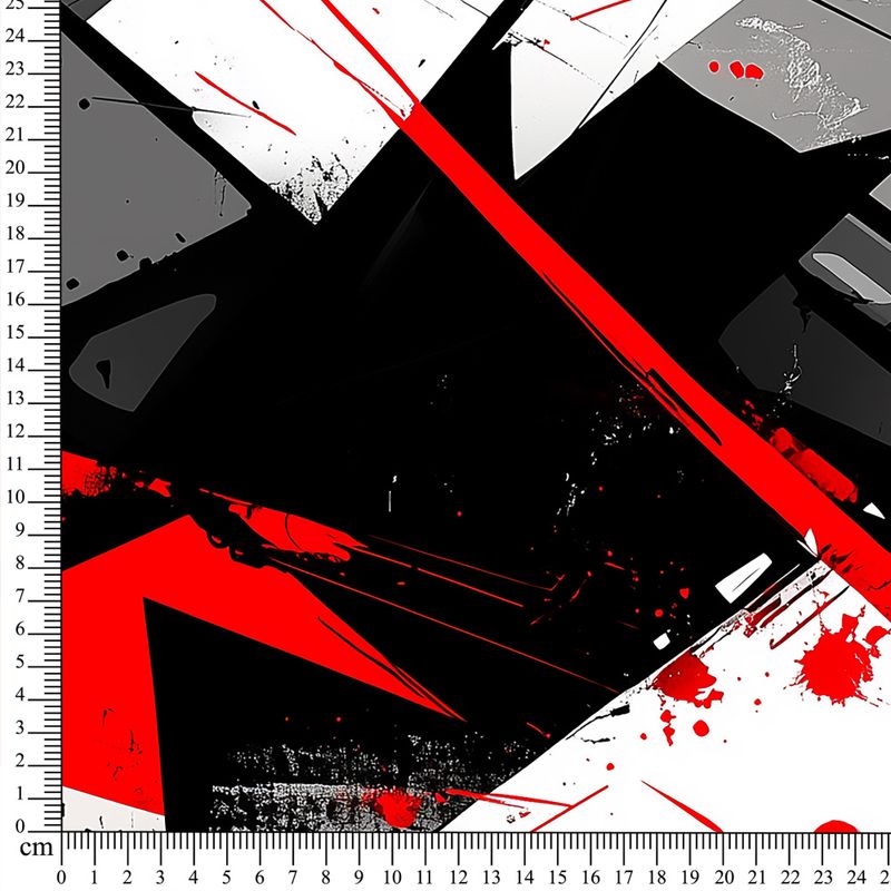 Børstet Bambus French Terry Abstract Strikes