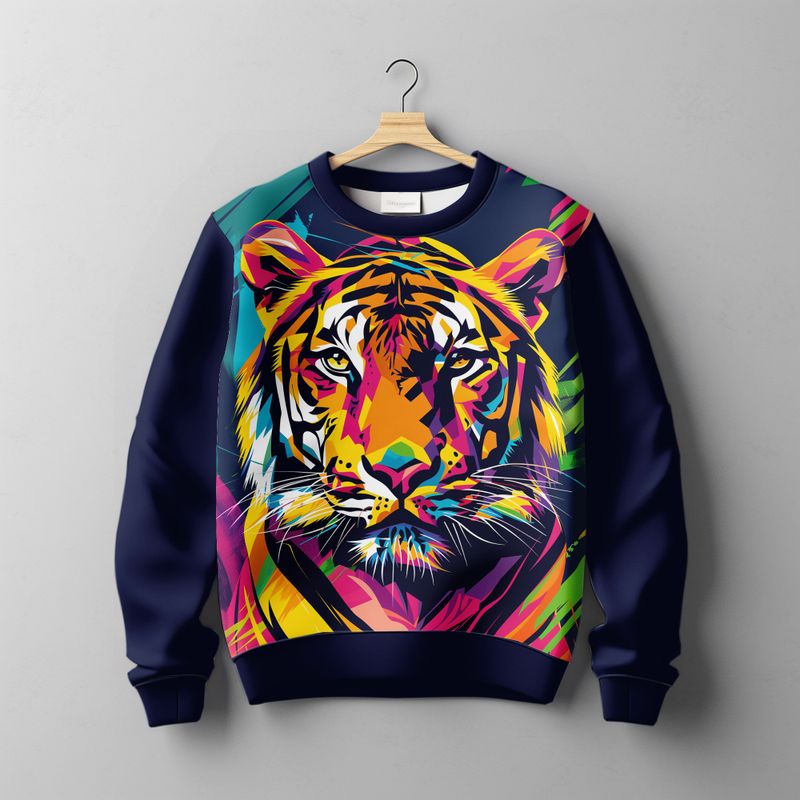 FT panel Tiger på Mørkeblått str. L, XL