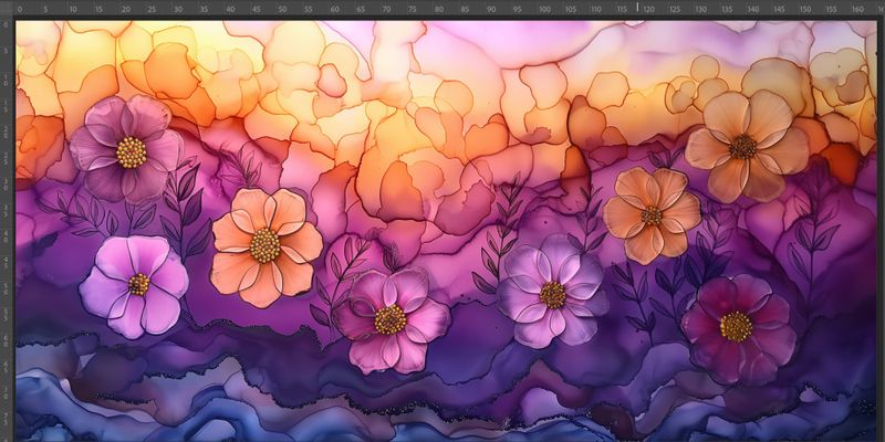 Jersey panel Store Blomster , 165x80 cm