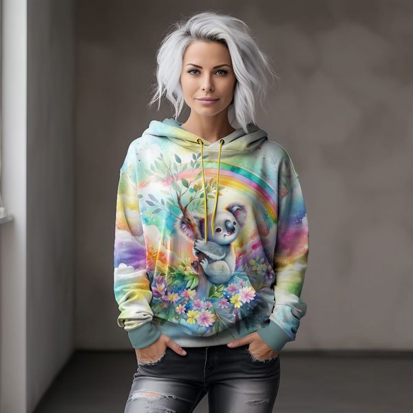 French terry Rainbow Koala Bakgrunn