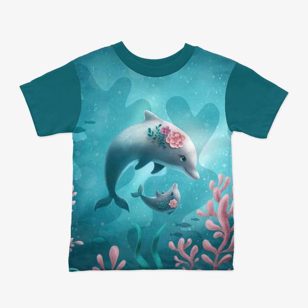 Jersey panel S&oslash;t Delfin str. M, 40x60 cm