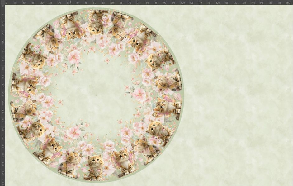 Jersey panel med sirkelskj&oslash;rt - Kattunger- Barn