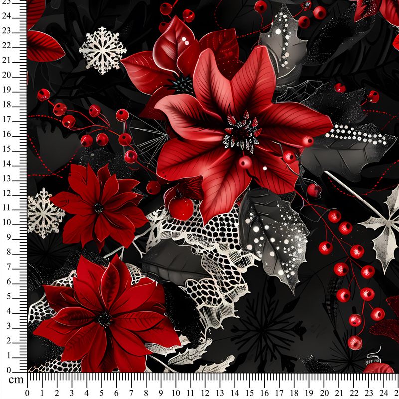 French terry Winter Flowers